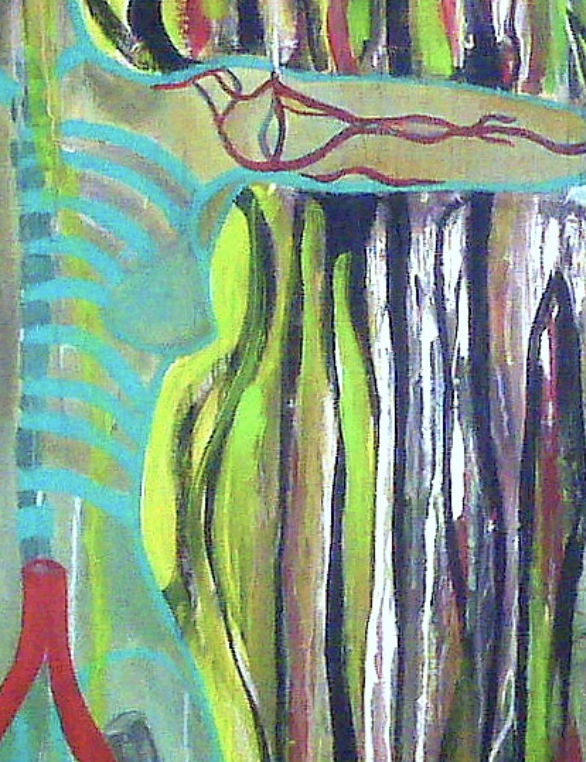 abstract anatomical acrylic painting on canvas